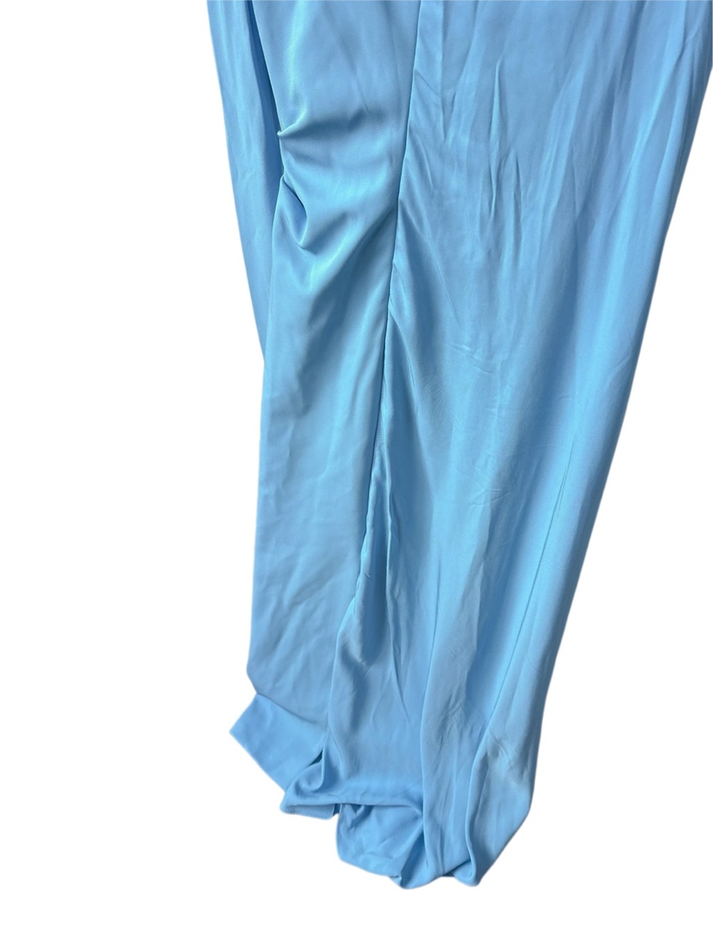 Rachel Gilbert Dion Blue Long Sleeve caped draped asymmetrical Maxi gown NWOT - Picture 13 of 14